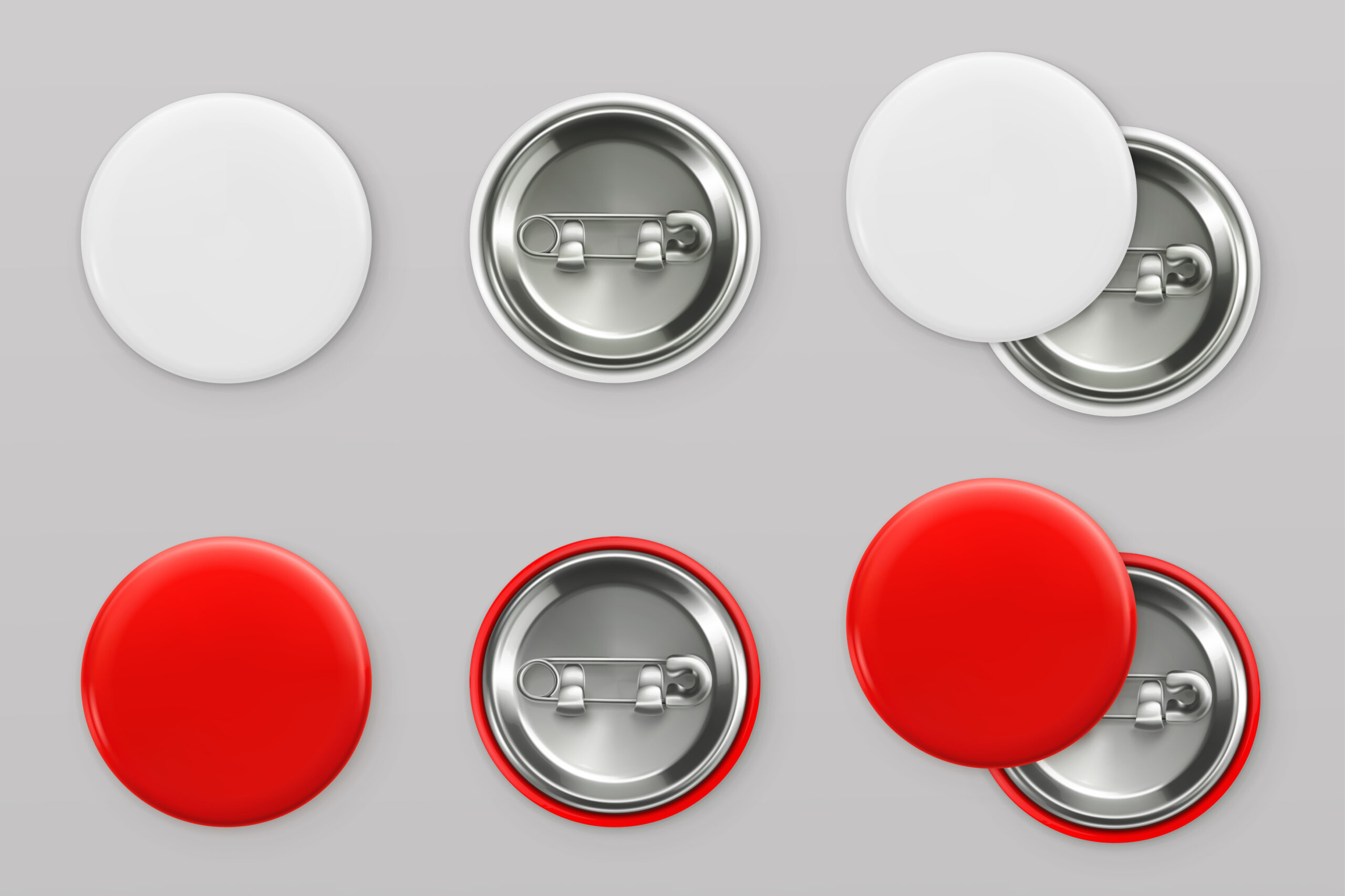 Image of a colorful, professionally designed promotional button